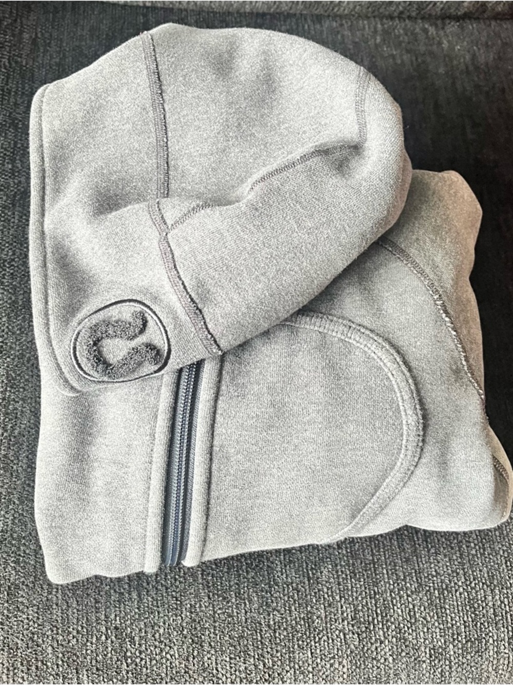 Lululemon Gray Hooded Zip-Up Jacket with Sculpted Seams